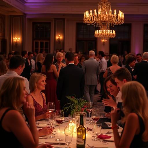 Fotografia di un evento di beneficenza con persone che partecipano a una cena di gala